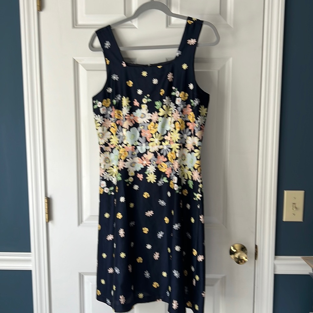 LOFT navy floral dress. NWT
